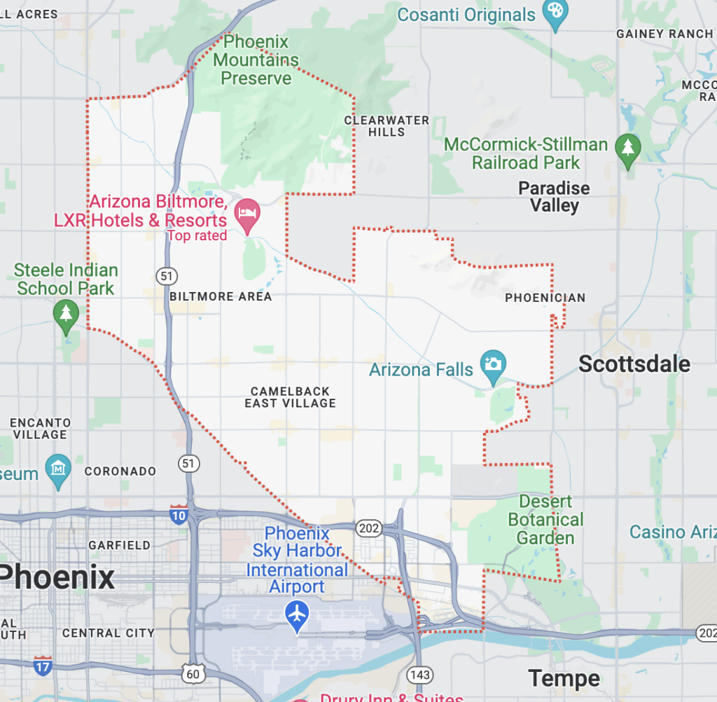 Map of Camelback East Village, AZ